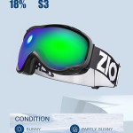 ZIONOR Lagopus B1 Ski Goggles OTG Anti fog Snow Goggles