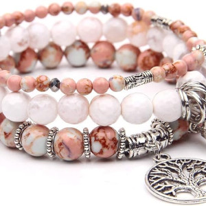 Tibetan Agate Gemstone Chakra Beaded Bracelet