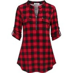Women's 3/4 Sleeve Plaid Shirts