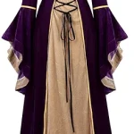 women Wine Red Punk Irish Dress