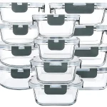 M MCIRCO 24-Piece Glass Food Storage Containers with Upgraded Snap Locking Lids,Glass Meal Prep Containers Set