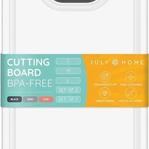 Plastic Cutting Board, Dishwasher Safe Cutting Board with Juice Grooves, Thick Chopping Board for Meat, Veggies, Fruits, Easy Grip Handle, Non-Slip (B