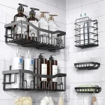 EUDELE Shower Caddy 5 Pack,Adhesive Shower Organizer for Bathroom Storage&Kitchen. organizer shelves for inside shower rack