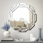 Hlartdecor Helicoid Frameless Beveled Decor Silver Polished Mirror for Wall Decorating(23.6X23.6inches).