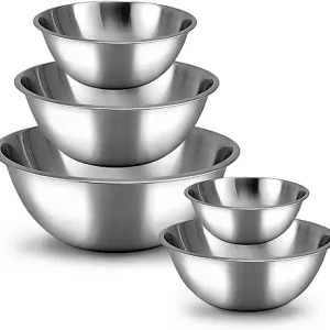 Prep Stainless Steel Mixing Bowls Set, Home, Refrigerator, and Kitchen Food Storage Organizers | Ecofriendly, Reusable, Heavy Duty