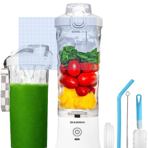 SHUNSHI Portable Blender 20 Oz, Personal Size Blender for Shakes and Smoothies with 6 Blades,