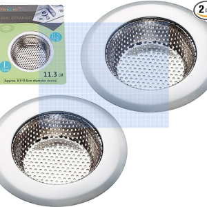 Fengbao 2PCS Kitchen Sink Strainer - Stainless Steel, Large Wide Rim 4.5" Diameter