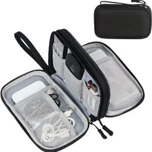 Travel Cable Organizer Pouch Electronic Accessories Carry Case Portable Waterproof Double Layers All-in-One Storage Bag for Cord, Charger, Phone, Earp
