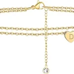 Heart Initial Ankle Bracelets for Women,girls.