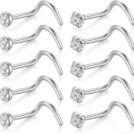 Nose Rings 10Pcs [ silver plated ]