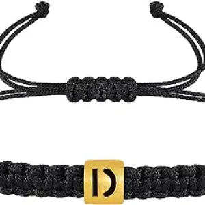 black Initial Bracelets for Men