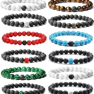 12Pcs Distance Bracelets for mens