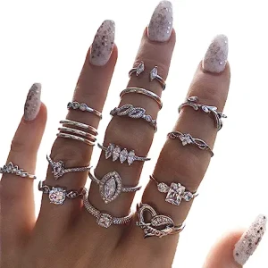 9-15PCS Knuckle Stacking Rings Set for Women