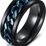 Men's Spinner Fidget Rings Chain Rotation Ring