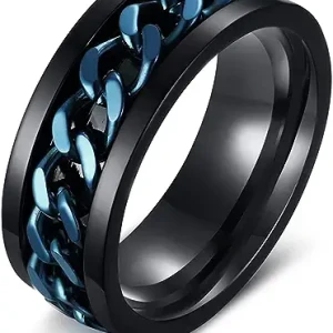 Men's Spinner Fidget Rings Chain Rotation Ring