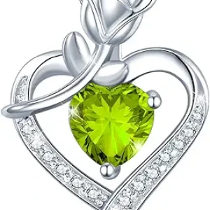 silver purple heart diamond necklace for women and teenage girls