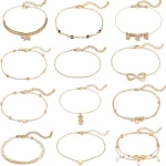 12pcs Women's Charm Anklet Set