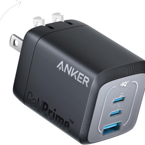 Anker Prime 67W USB C Charger, Anker GaN 3-Port Compact Fast PPS Wall Charger, For MacBook Pro/Air, Pixelbook, iPad Pro, iPhone 15/14/Pro, Galaxy S23/S22, Note20, Pixel, Apple Watch