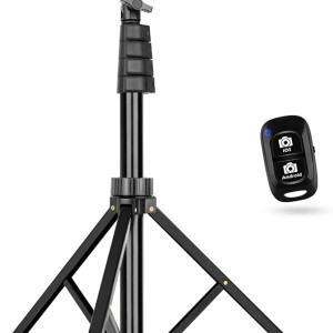 Sensyne 62" Phone Tripod & Selfie Stick, Extendable Cell Phone Tripod Stand with Wireless Remote and Phone Holder, Compatible with iPhone Android Phon