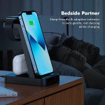 Charger Station for iPhone Multiple Devices - 3 in 1 Fast Wireless Charging Dock Stand for Apple Watch Series 7 6 SE 5 4 3 2