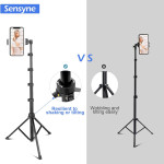 Sensyne 62" Phone Tripod & Selfie Stick, Extendable Cell Phone Tripod Stand with Wireless Remote and Phone Holder, Compatible with iPhone Android Phon