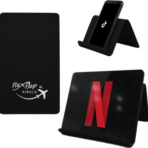 Airplane Travel Essentials for Flying Flex Flap Cell Phone Holder & Flexible Tablet Stand for Desk