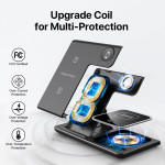 Wireless Charger, 3 in 1 Wireless Charging Station, Fast Wireless Charger Stand for iPhone 15 14 13 12 11 Pro Max XR XS 8 Plus, for Apple Watch 8 7 6