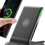 INIU Wireless Charger, 15W Fast Wireless Charging Station with Sleep-Friendly Adaptive Light Compatible with iPhone 15 14 13 12 Pro XR XS 8 Plus Samsu