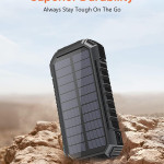 Riapow Solar Power Bank 26800mAh, Solar Charger Fast Charge 3.0A Qi Portable Charger