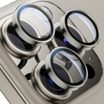 WSKEN for iPhone 15 Pro/iPhone 15 Pro Max Camera Lens Protector,[Keep Original Shooting] Shatterproof 9H Tempered Glass Camera Screen Protector Metal Ring Cover Film Accessories,Grey