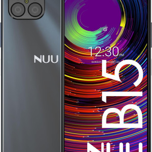 NUU B15 Unlocked Android Cell Phone, Dual SIM 4G, 6.78'' Full HD+ Display, 90Hz, Quad-Camera 48 MP, 4GB + 128GB, 5000 mAh, 18W Fast Charge, Black, US