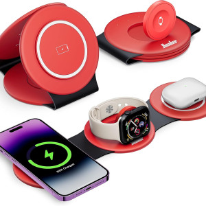 Hicober 3 in 1 Wireless Charging Station for Apple Watch and iPhone 15 14 13 12 Pro/Max/Plus