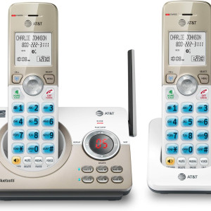 AT&T DL72219 DECT 6.0 2-Handset Cordless Phone for Home with Connect to Cell, Call Blocking, 1.8" Backlit Screen, Big Buttons, intercom, and Unsurpass