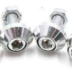 uxcell 4 Pcs Silver Tone Aluminum Alloy Universal Car Motorcycle Decorative License Plate Screw