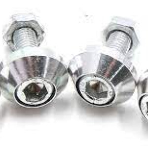 uxcell 4 Pcs Silver Tone Aluminum Alloy Universal Car Motorcycle Decorative License Plate Screw