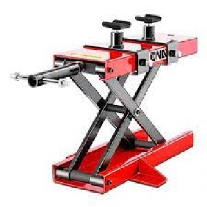 ‎DNA MOTORING Motorcycle Scissor Lift Jack Hoist Stand with Saddle and Pins - 1100lbs