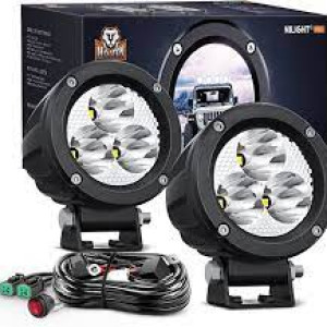 Nilight Motorcycle Led Pods 2PCS 3Inch Spot Round Led Offroad Fog Light