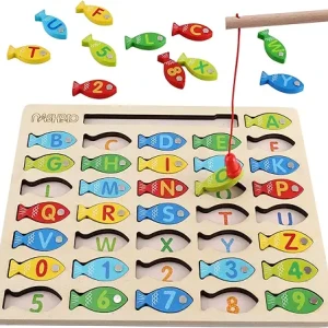 Magnetic Wooden Fishing Game Toy.