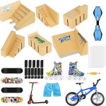 Finger Skateboard Deck Ramp Set Finger Skatepark 6 Pieces