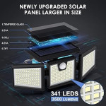 Solar Outdoor Lights,Super Brightness 341 LED 3500LM