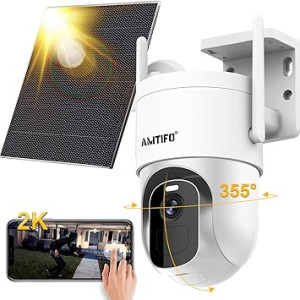 AMTIFO Security Camera Wireless Outdoor Solar Powered