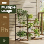 Bamworld Plant Stand Indoor Wood Plant Shelf Outdoor