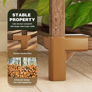 Bamworld Plant Stand Indoor Wood Plant Shelf Outdoor