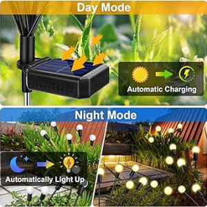 4 Pack 48 LED Garden Lights, New Upgraded Firefly Lights